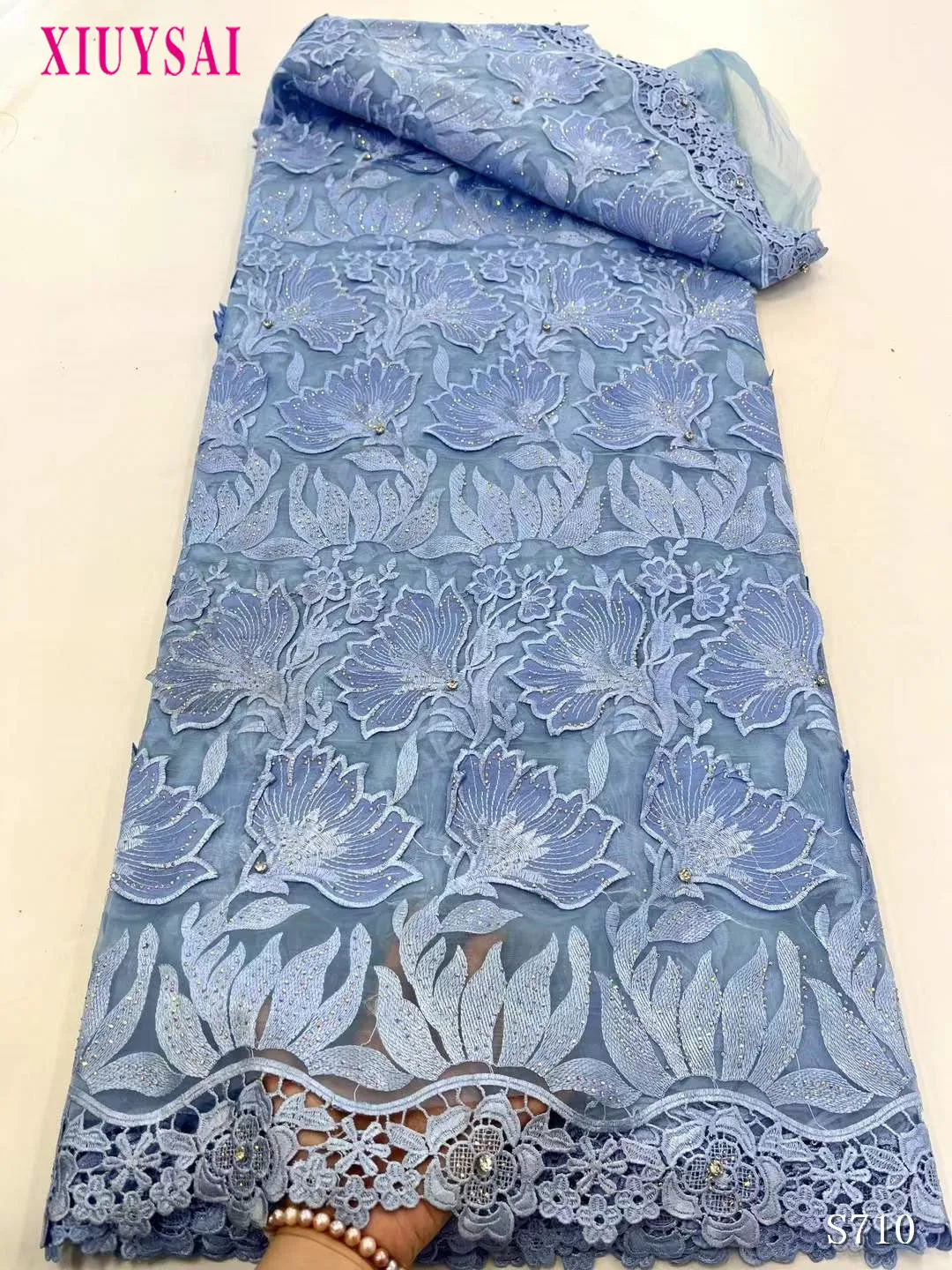 جديد حرق البرتقال الترتر الأفريقي جبر الحبل أقمشة الدانتيل 2025 جودة عالية النيجيري للذوبان في الماء أقمشة الدانتيل لفستان الحفلات #4