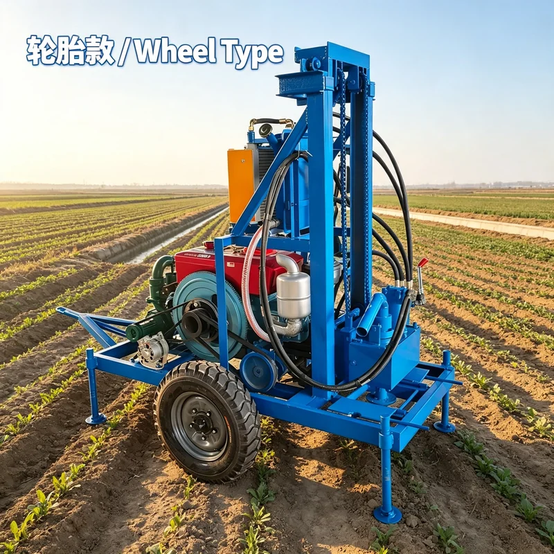 Popular Portable Diesel-Powered Double Cylinder Crawler Water Drilling Machine Hydraulic 22HP Core Drilling Well Rig