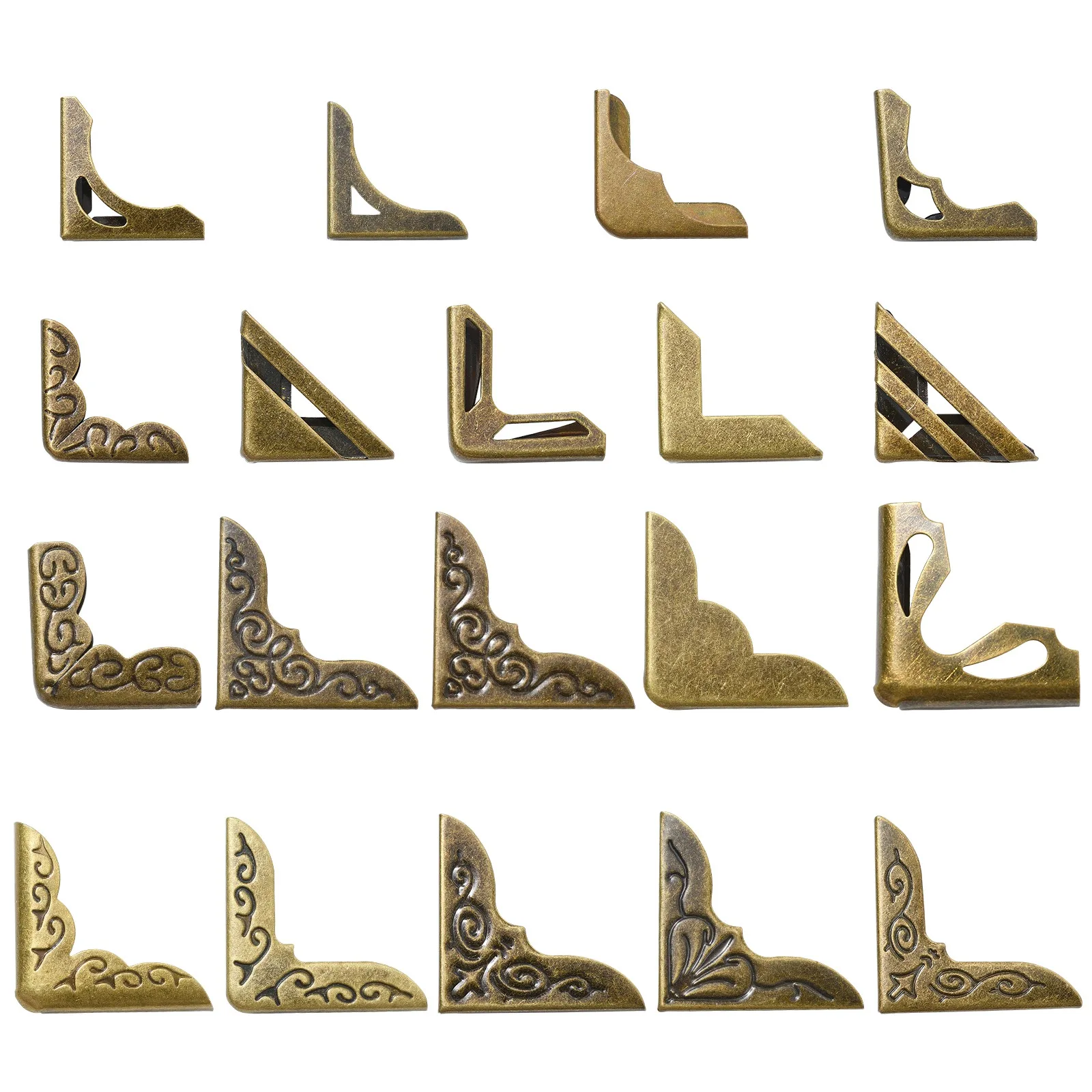 

95Pcs Antique Bronze Book Corner Protectors Triangle Decorative Metal for Scrapbooks Albums