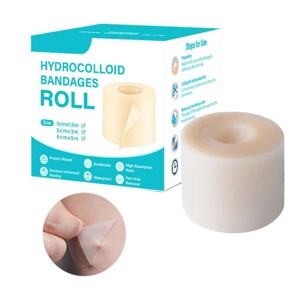 Rouleau de pansement hydrocolloïde auto-adhésif, pansement pour ampoules douloureuses à pression, soin très absorbant, tampon de guérison de la peau