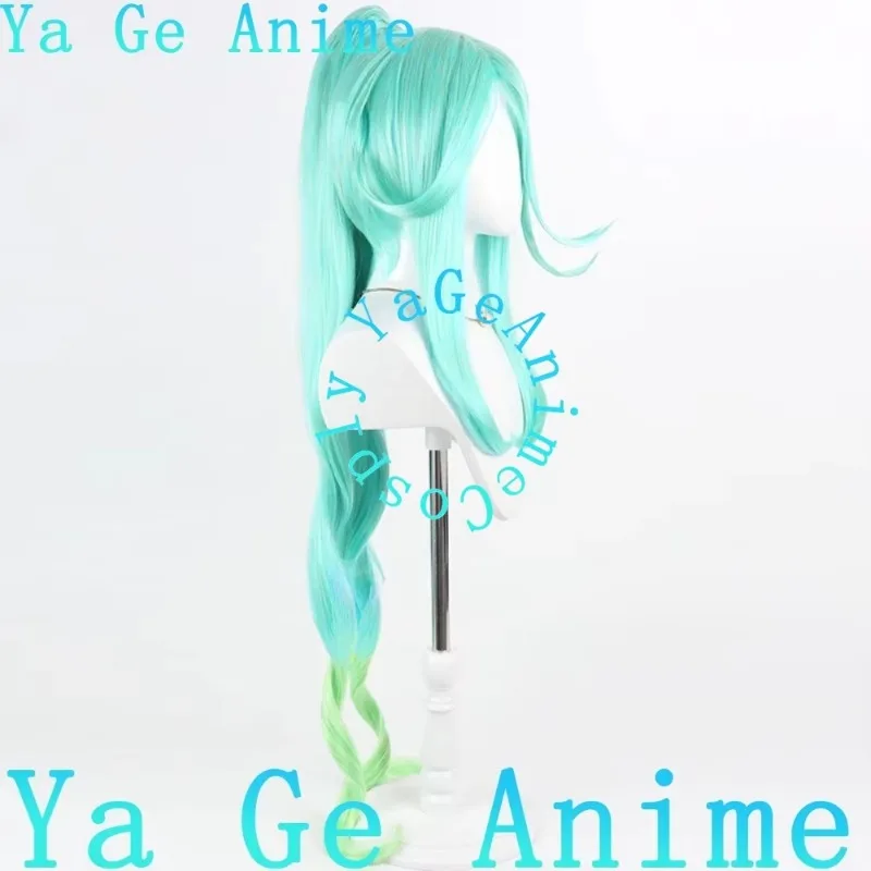 Anime Cure Eclair Cosplay Wig Celebrity Detective Precure Blue-green Ombretail Synthetic Wig Halloween Party