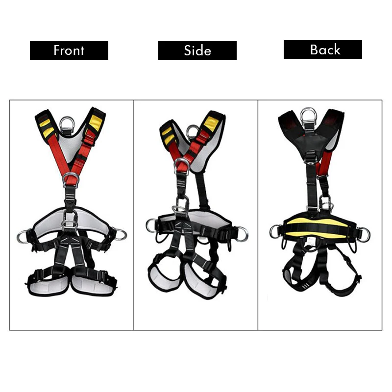 Climbing Full Body Harness Safety Seat Belt for Outdoor Tree Climbing, Outward Band Expanding Training Large Size, Climbing Gear