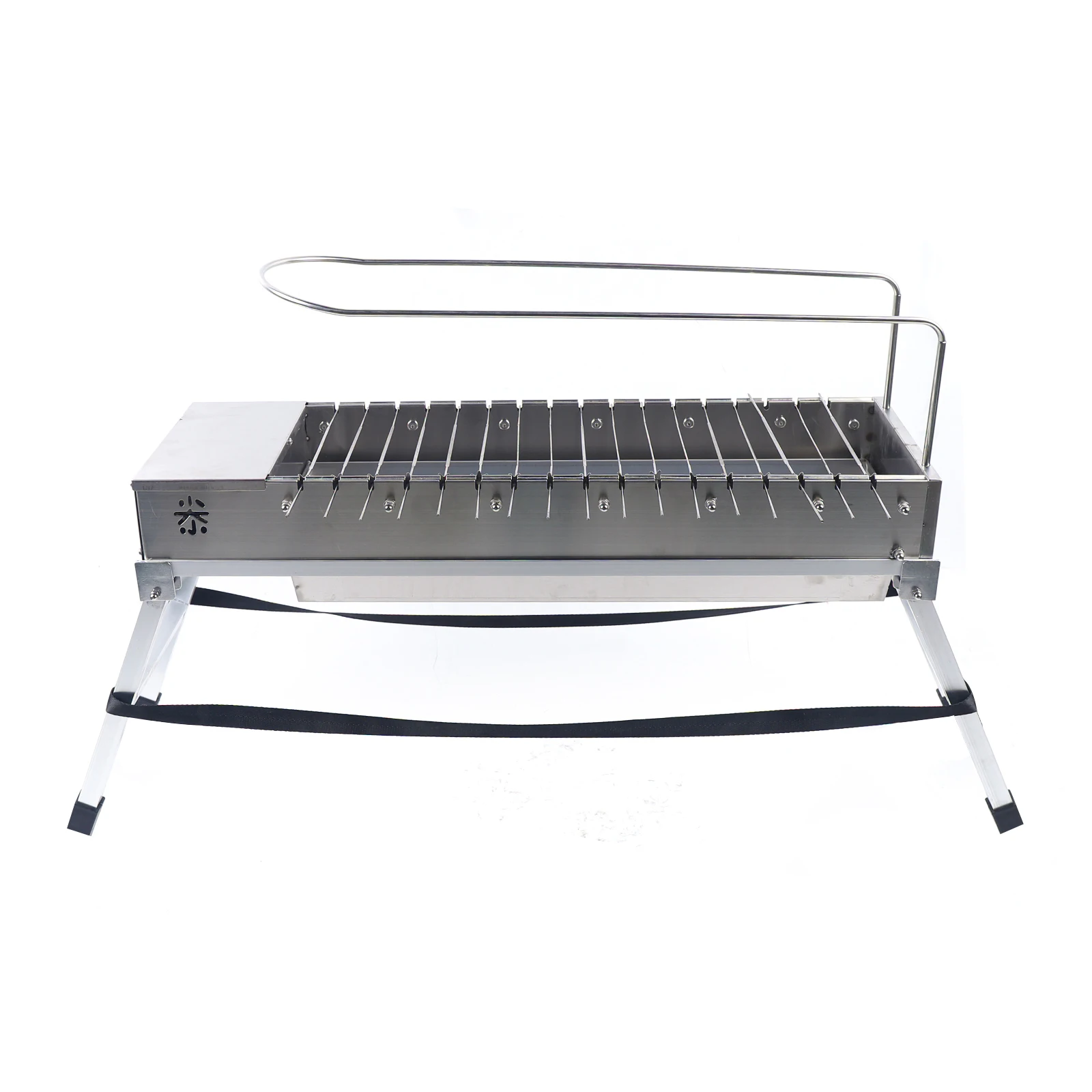 Portable Charcoal Grill, Barbecue Grill, Folded Charcoal BBQ Grill Stainless Steel Rotating Skewer USB Rustproof Easy Clean for Garden