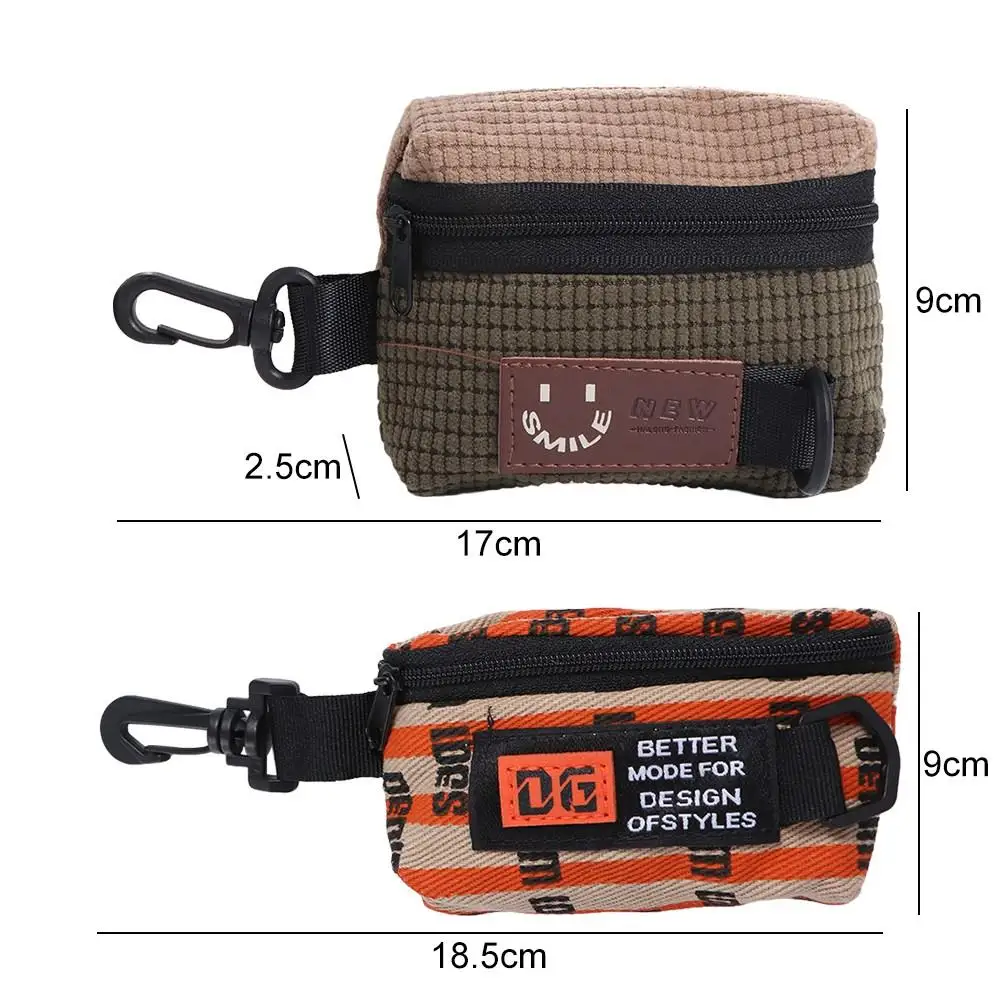 Mini Corduroy Earphone Bag Montage Zipper Headphone Pouch Square Portable Earphone Zipper Storage Bag Outdoor Cycling