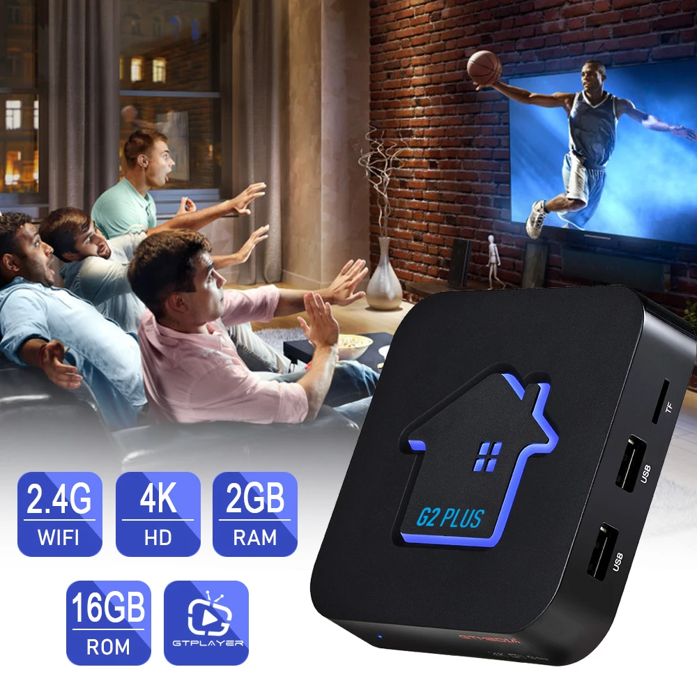 GTMEDIA-Dispositivo de TV inteligente G2 Plus, decodificador con Android 11, 4K, HDCP1.4/2,2, 2 GB, 16 GB, WiFi 2,4G integrado, Amlogic S905W2,