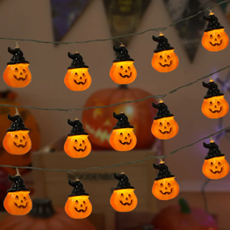 أضواء الشمسية لزينة الهالوين اليقطين في الهواء الطلق سلسلة أضواء مخيفة لديكور ساحة حديقة عيد الفصح
