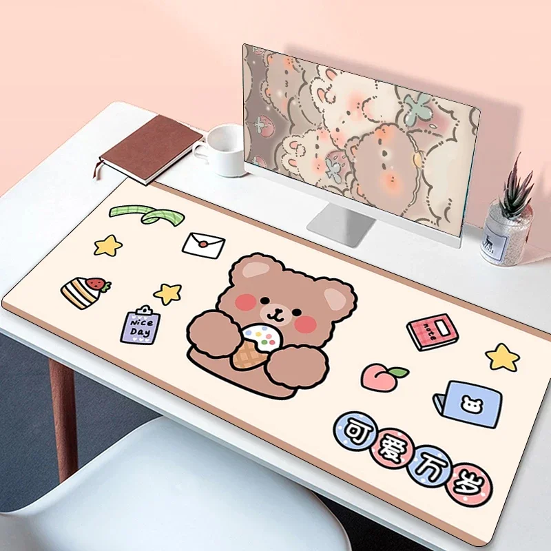 Pc Gaming Mauspad Gamer Kawaii Bär Mausepad Computer Zubehör Gummi Matte Deskmat Mousepad Matten Tastatur Schrank Mause Pads