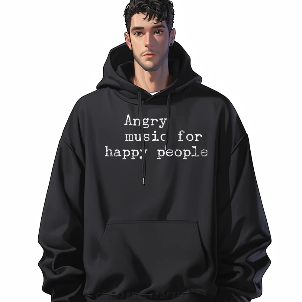 

Angry For Happy People Crew Neck Hoodies Graphic Hoodies Sports Long Sleeve Classic Design Sweatshirt Crazy Mens