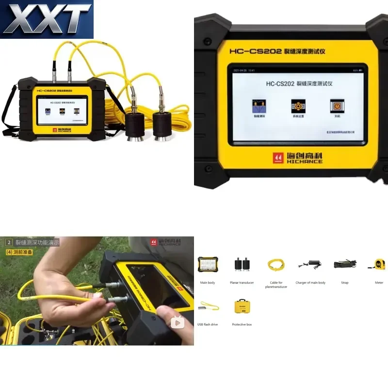 2026 Hot Sell XXT Ultrasonic Concrete Crack Depth Measuring Instrument Built-in Lithium Battery IP55 Waterproof