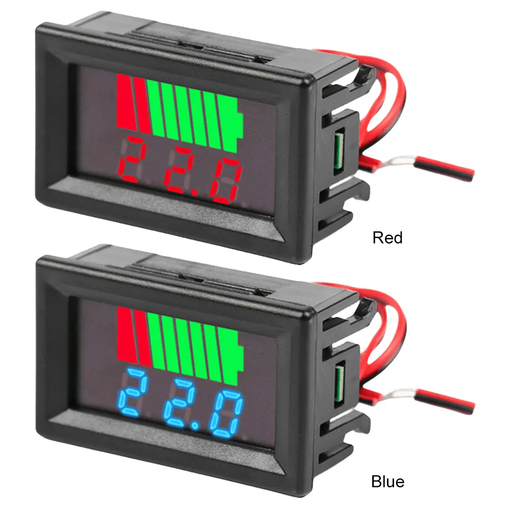 Car Battery Charge Level Indicator Battery Capacity Tester LED Display Battery Voltage Meter Capacity Indicator Auto Identify