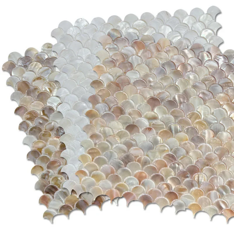 

Fish scales Mosaic Tiles Sheet Size Wall Sticker Natural Shell Tiles Interior Decoration Bathroom Kitchen Wall Tiles 30 X 30 CM