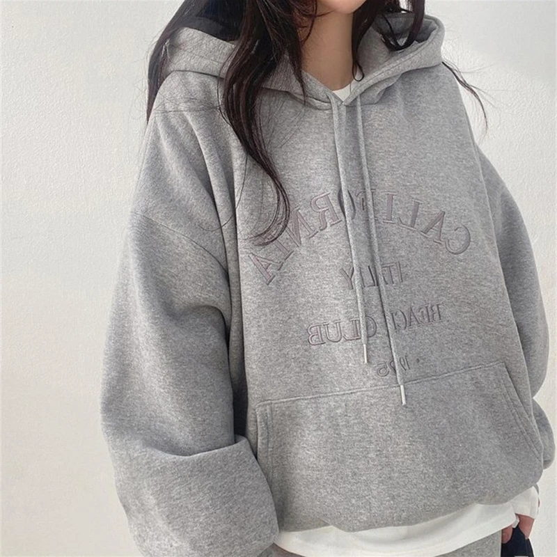 Women Drawstring Pullover Hoodies Top Long Sleeve Hooded Sweatshirts with Pocket Dropshipping