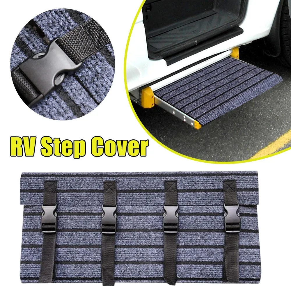 

Регулируемый коврик для ступеней для автофургонов, нескользящий протектор для лестницы кемпера, простая установка и чистка, защита от грязи, аксессуары для кемпингового прицепа и фургона