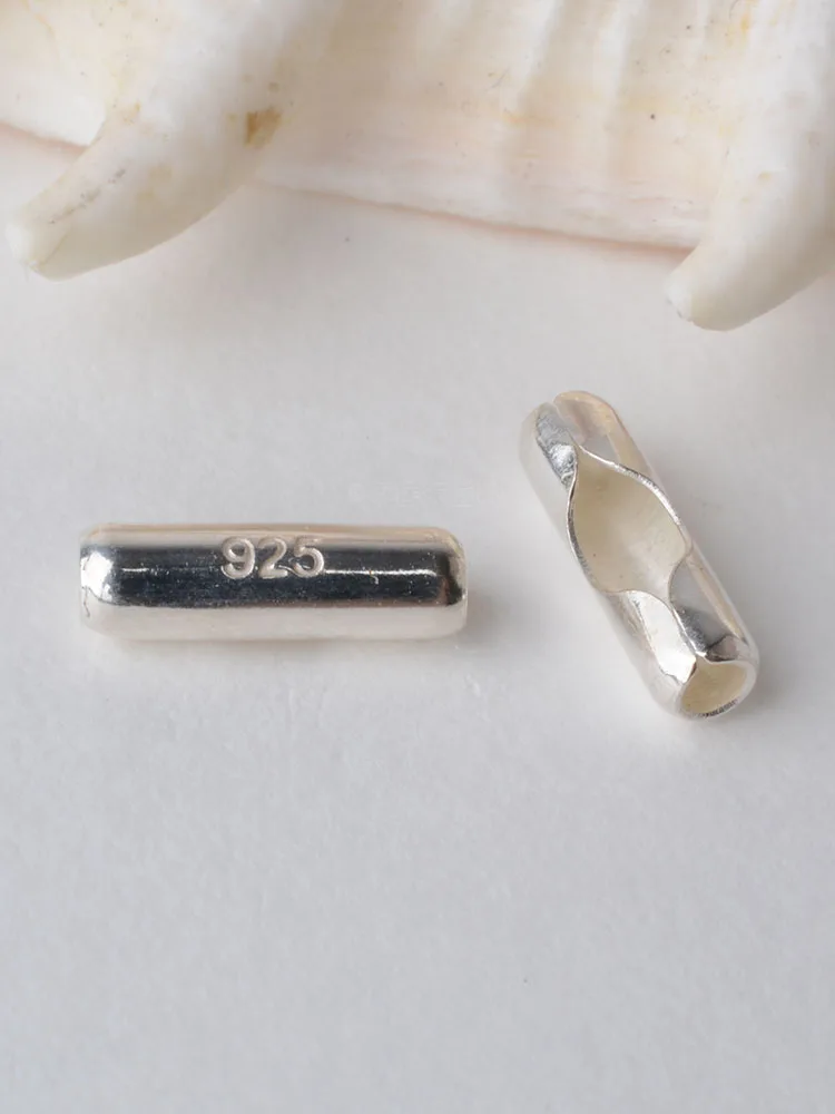 Solid 925 sterling silver Ball Chain Connector Clasp