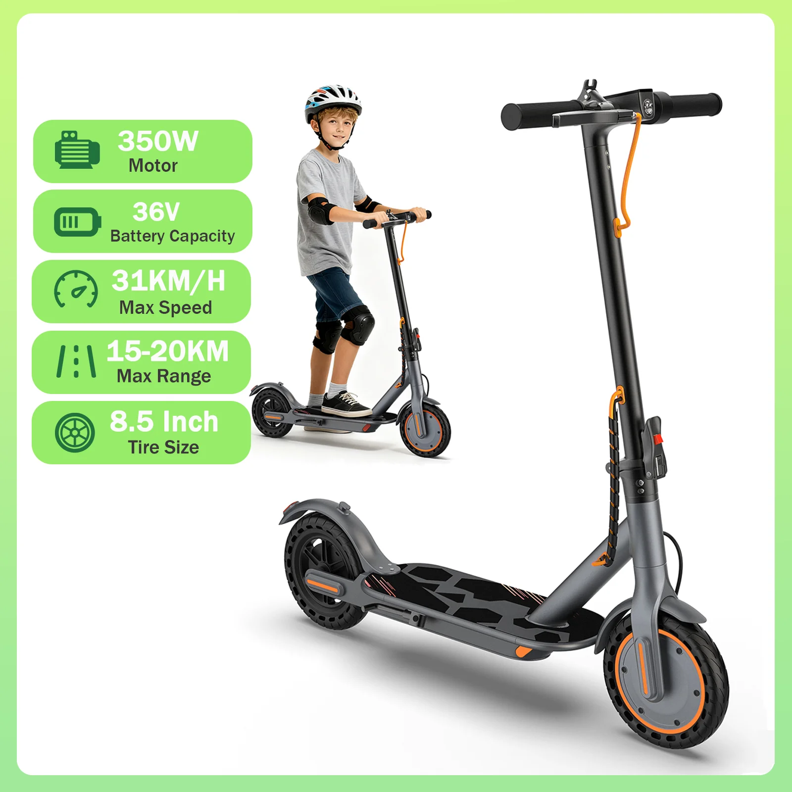 AOVOPRO M80cc elektrische scooter 36V 500W piekmotor 31 km/u maximale snelheid 15–20 km lange actieradius met slimme app Opvouwbare 8,5 inch EScooter