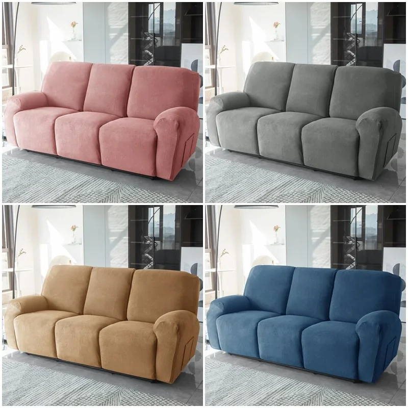 3 Seater Polar Fleece Recliner Sofa Cover for Living Room Stretch Spandex Armchair Slipcovers Lazy Boy Chair Covers Protector