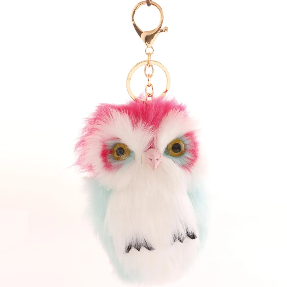 

3Pcs Stylish Owl Keychain Pendant Durable and Trendy for Daily Use Khaki Rosy Light Pink Keychain Owl Key Ring