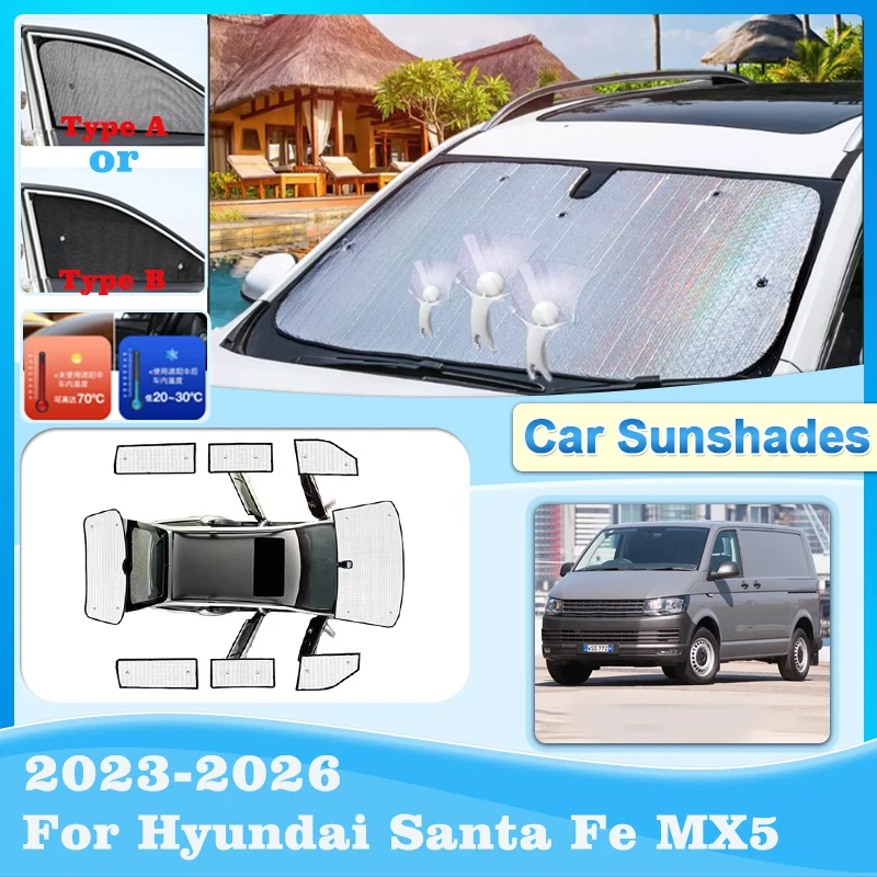 

Car Coverage Sunshades For Volkswagen VW Transporter T6 Accessories SWB 2015-2024 Sunscreen Window Sunshade Covers Auto Tools