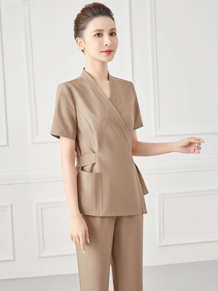 

High-End Pedicure Salon Massage Techan ort Sve Work orm Set Women's Spring Summer Health Care Beau Therapist