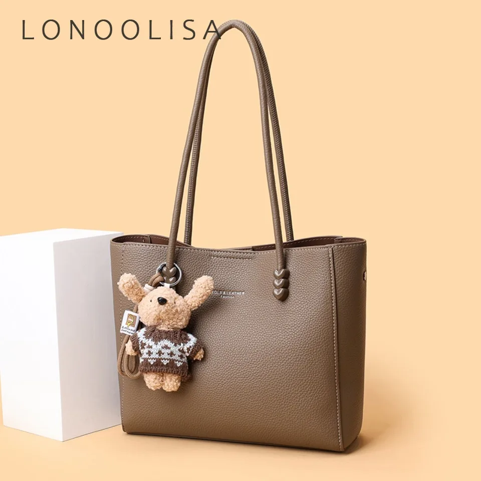 Women Large Capacity Pu Leather Tote Bag Luxury Solid Color Shoulder Handbag Daily Commuter Shopping Casual Ladies Hand Bags New