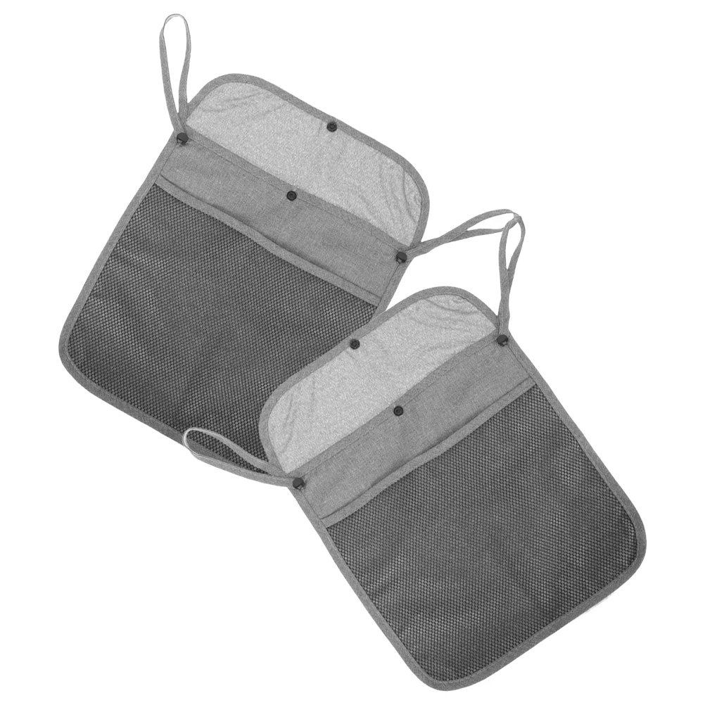

2pcs Baby Stroller Bags Infant Mesh Sling Storage Gray Portable Diaper Organizer Travel Pushchair Accessories