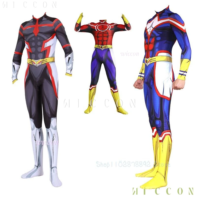 

Anime My Hero Cosaply Academia All Might Costume 3 Color Jumpsuit Onesie Strong Adult Kids Halloween Comic Party Cosplay Suit