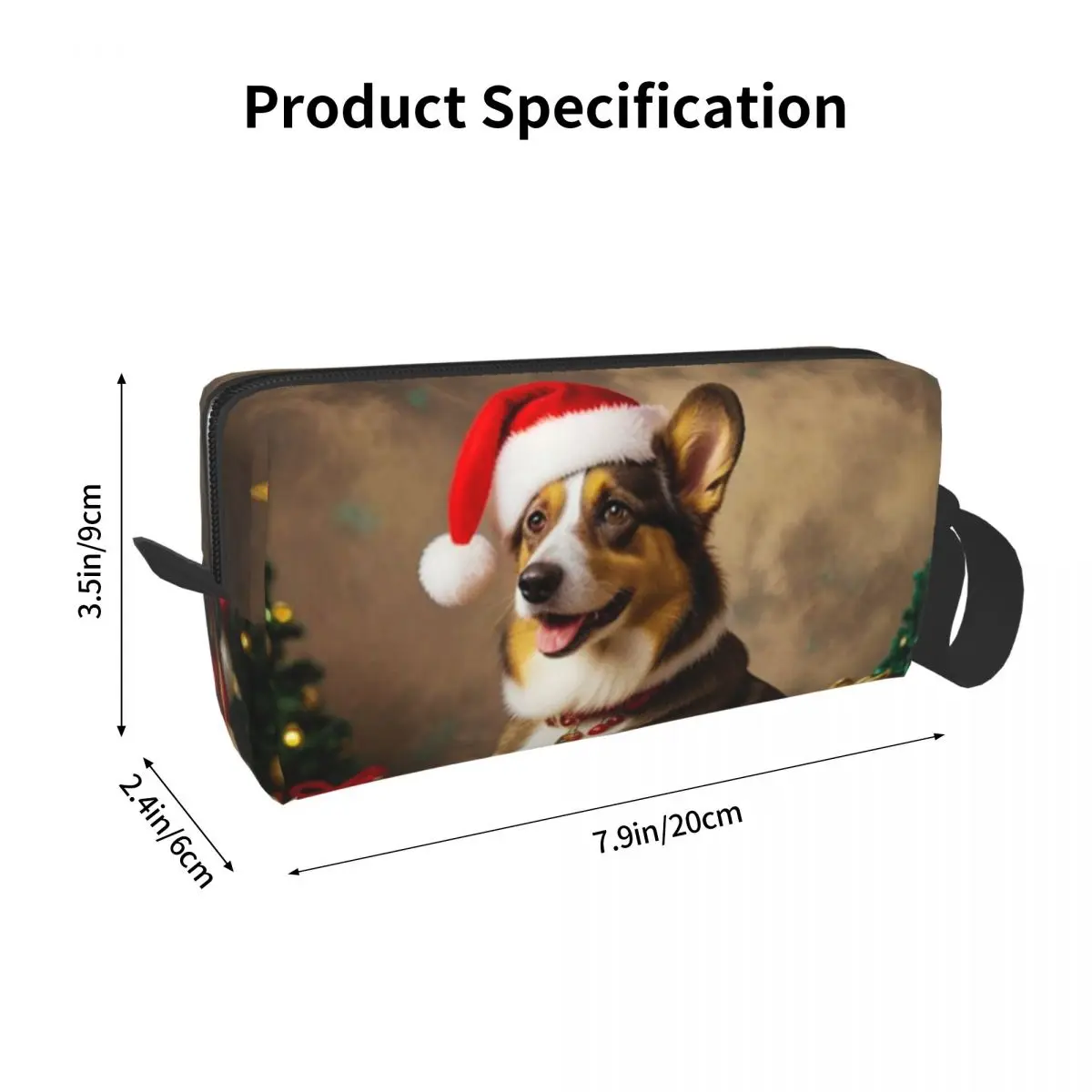 Cardigan Welsh Corgi Dog Christmas Makeup Bag Cosmetic Organizer Storage Dopp Kit for Women Beauty Travel Pencil Case