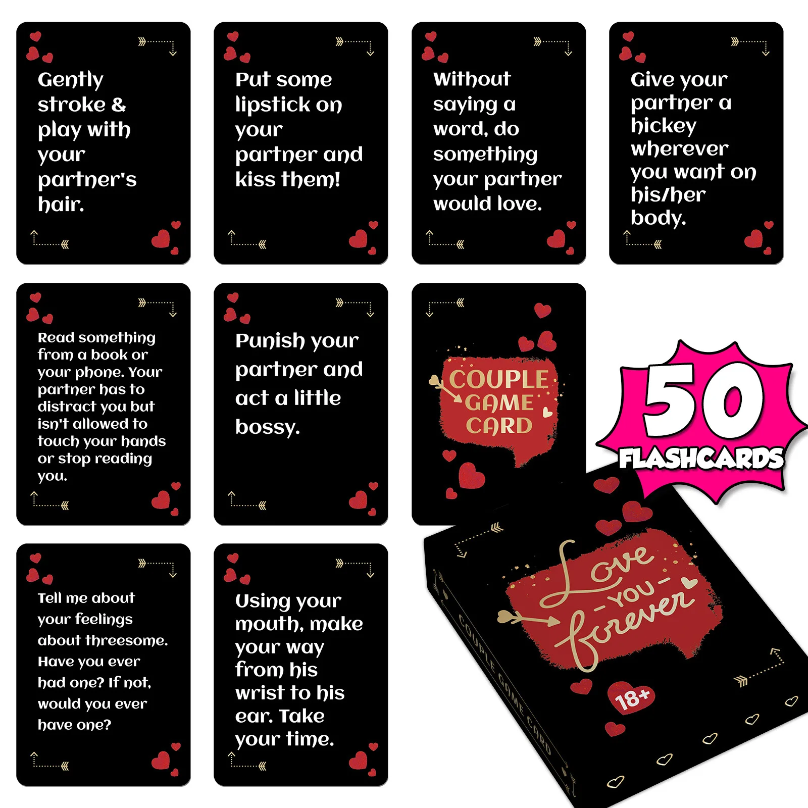 Party Games Questions For Adults - 50 Tarjetas de Juego Románticas para