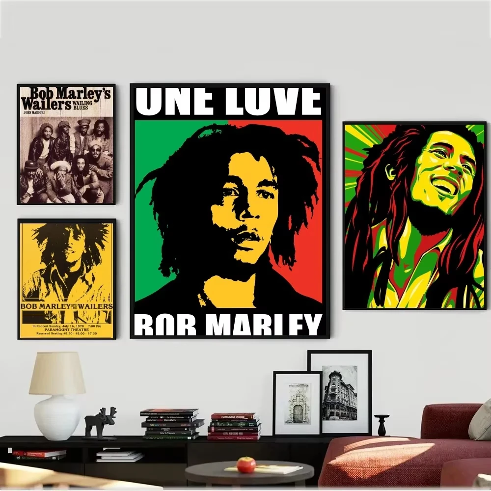 Reggae Wailing Wailers Bob Marley Poster Vintage Poster Wall Art Painting Study Aesthetic Art Large Size Wall Stickers