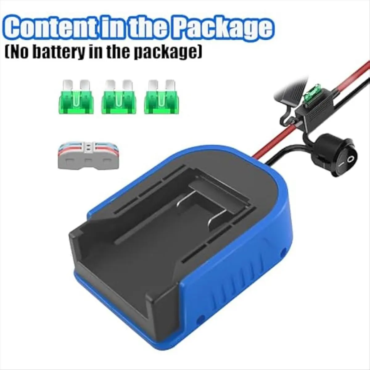 

Y17A 2Pcs Power Wheel Battery Adapter for Kobalt 24V Max Battery Adapter Converter Kit 14 AWG Wire with Fuse & Wire Terminals