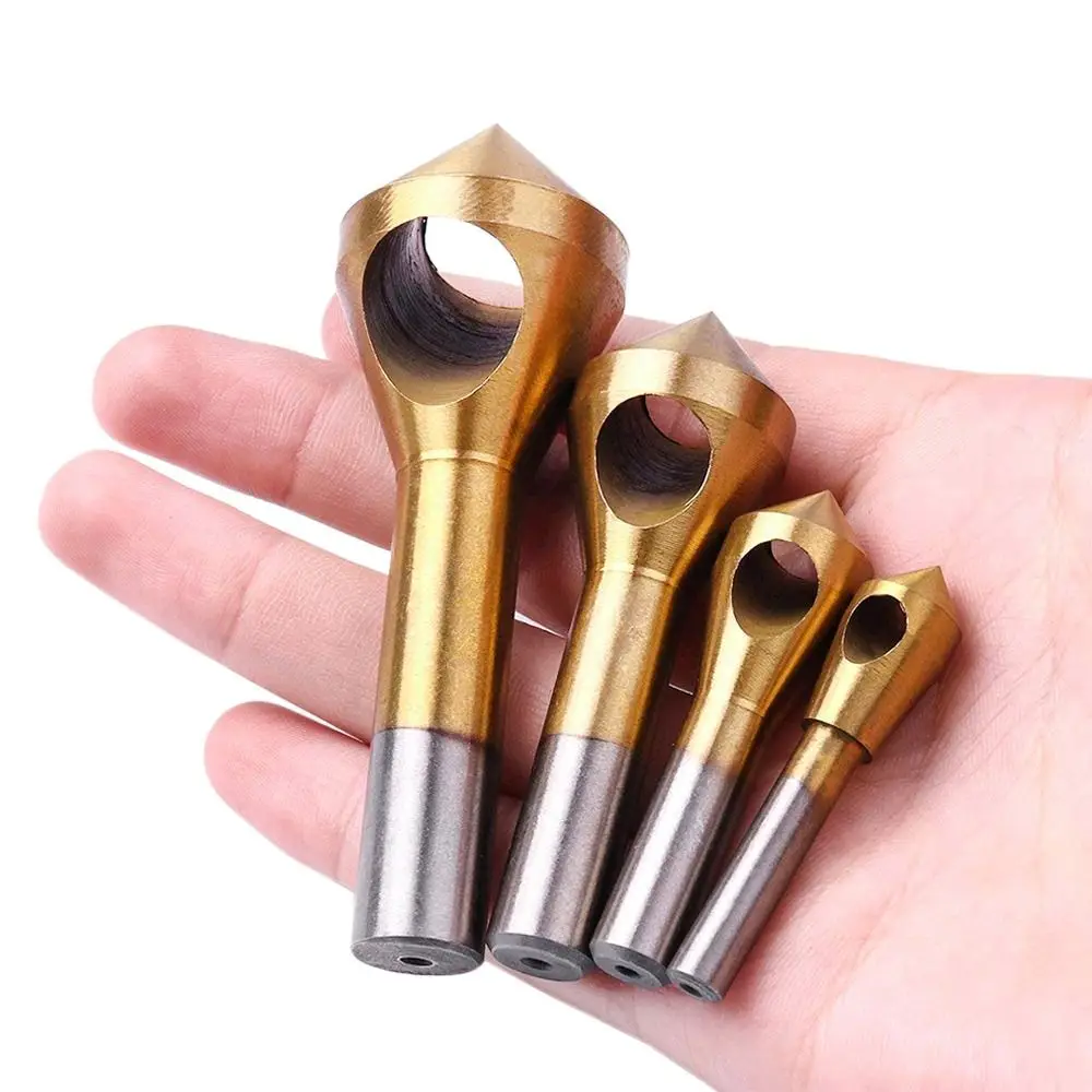 90 Degree HSS Counter Sink Drill Bit Titanium Coated Deburring Chamfering Cutter Smooth Chamfering Hole Opener Punch Tool