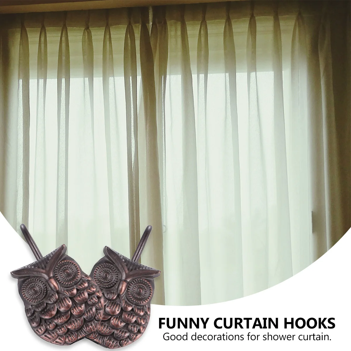 

12 Pcs Owl Hook Curtains Shower Hangers Decorative Scalable Metal Bathroom Hooks Hanging for Dark Brown