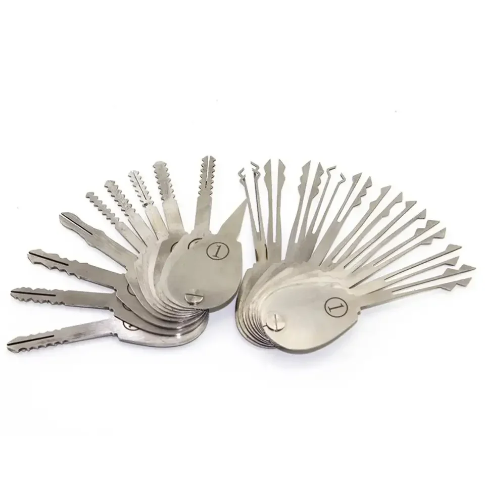 21PCS Foldable Car Lock Double Sided Opener Practice Locksmith Equipment Tool