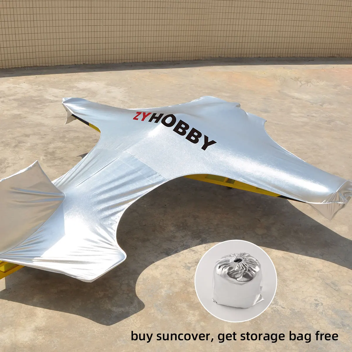 ZYHOBBY WBFLT60CC Silver Reflective RC Fixed Wing Airplane Sun Cover Heat Insulation Plane Sunshade With Storage Bag