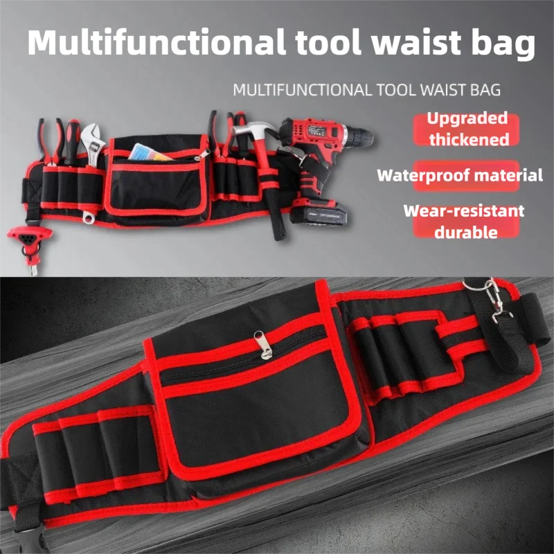 

Hi-Spec Multifunctional Storage Tool Bag Pouch Belt with Multiple Pockets for Electrician & Construction Work Electrician tools