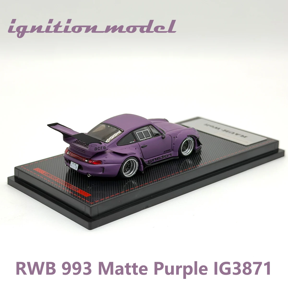 Ignition Model 1:64 Porsche RWB 993 Matte Purple Rotana Widebody Modified Diecast Model Car IG3871 in Stock view 4