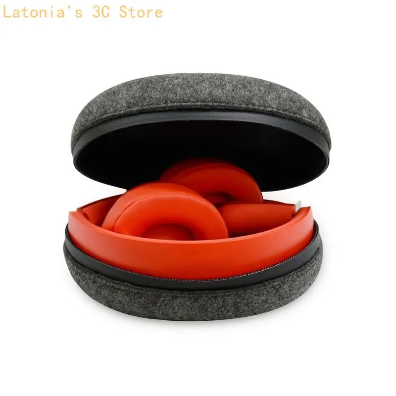 

Felt Headset Case Cover for-Beats for Solo Headphones Case Carrying Bag Protective for Shell Bag X3UB