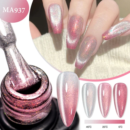 Esmalte de uñas de Gel magnético con purpurina térmica, Auroras brillantes, Gel magnético con purpurina, Gel LED UV para remojar, uñas de manicura Vanrish
