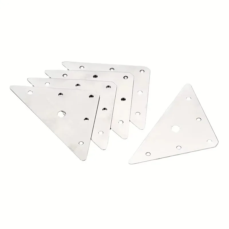 5pcs Stainless Steel Corner Code Triangle Connector Flat Angle Iron Fixed Lamination Furniture Har