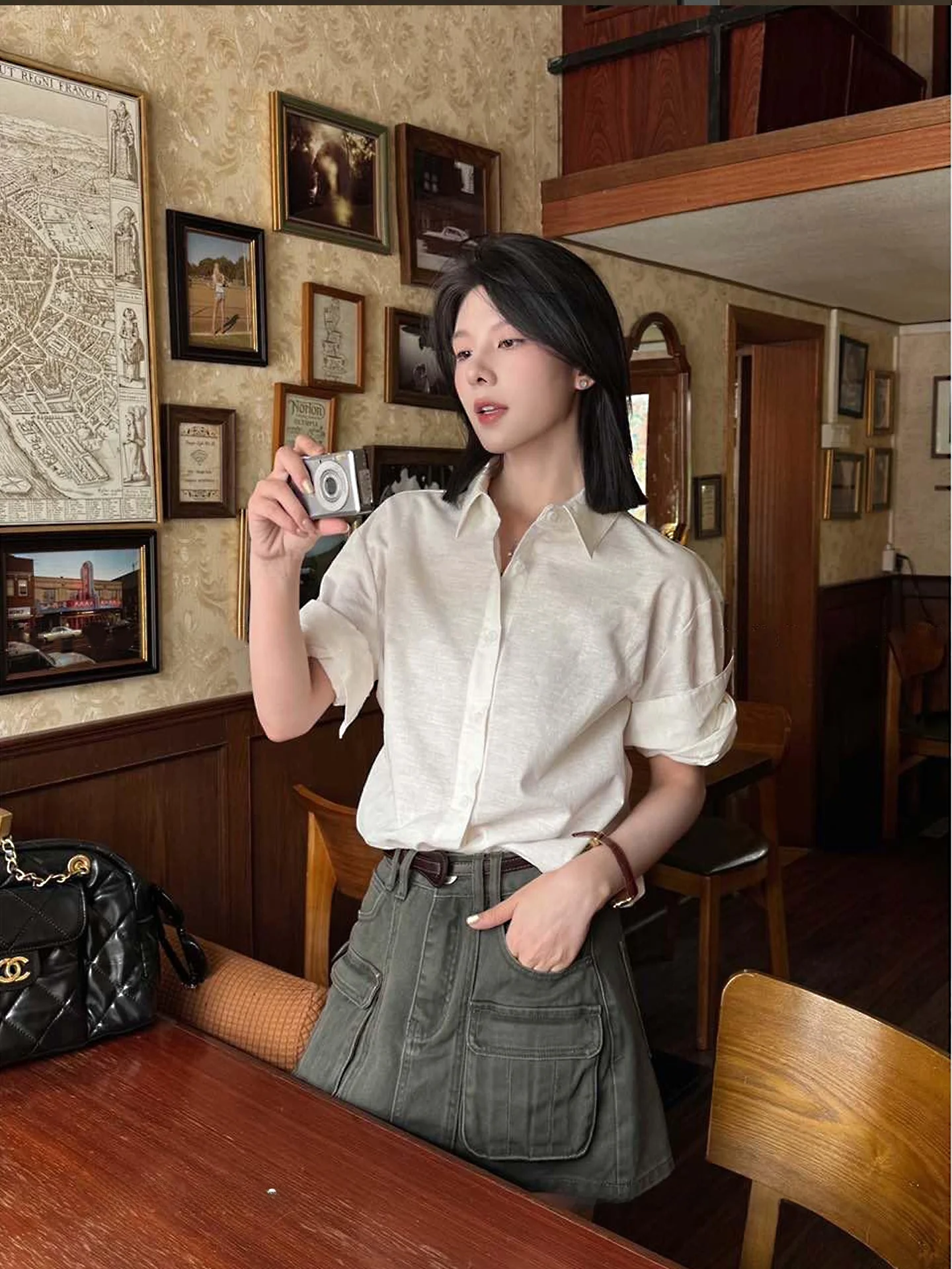 

Qingwen Deep Sea Breath Linen Short Sleeve Ice Silk Casual Thin T-Shirt Women Summer Sun Protection Half Sleeve Shirt Loose Fit