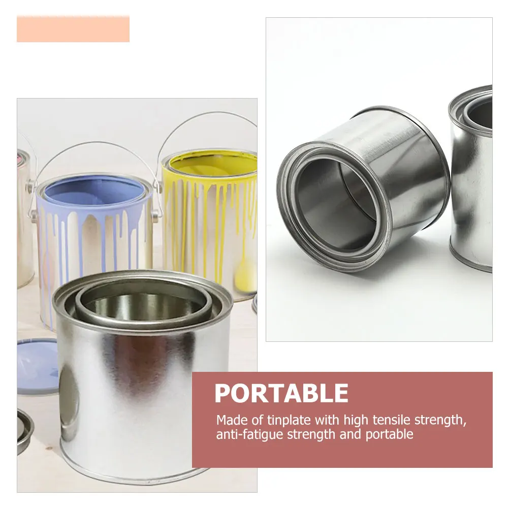 

5pcs 0.2L Metal Paint Cans Tins Sealed Lids Multipurpose Storage Tinplate Buckets Durable Practical AntiFatigue
