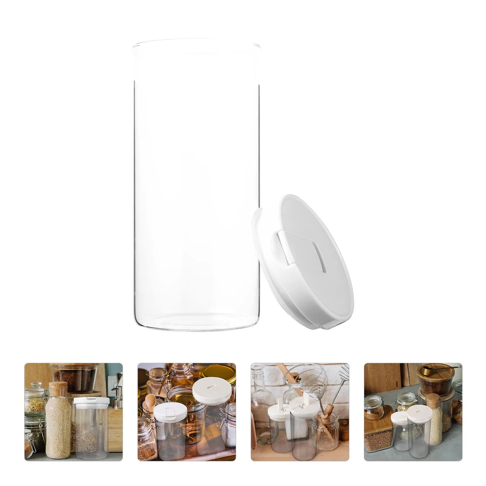 

1Pcs Transparent Glass Seal Jar Vacuum Sealing Canister Food Storage Container Glass Canister Sealing Jar