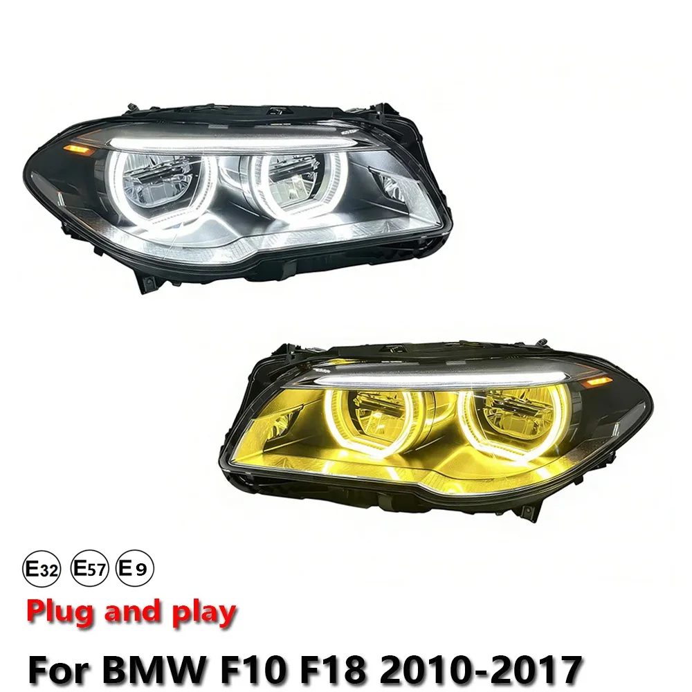 Car Accessories Lamp Headlight Light For BMW 5 F10 F11 F18 2010-2017 Projector Front Headlamp DRL Turn Signal Lamp Plug And Play