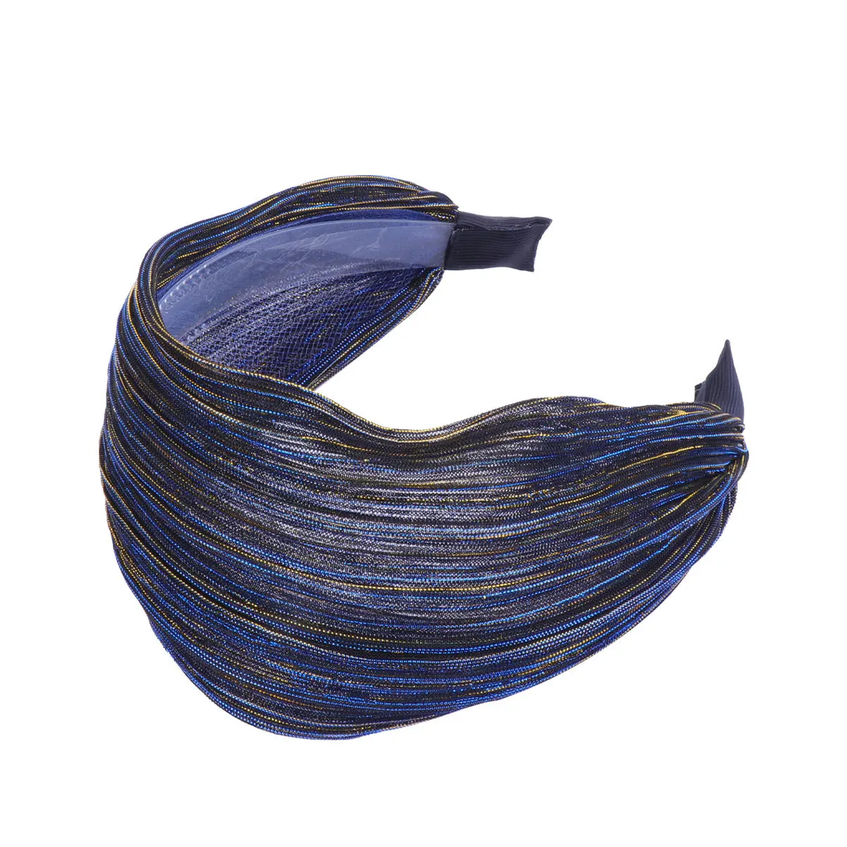 عصابة رأس من الدانتيل للنساء والفتيات من القماش بتصميم واسع من الدانتيل، إكسسوارات رباط شعر واسعة، أداة تصفيف الشعر الأزرق