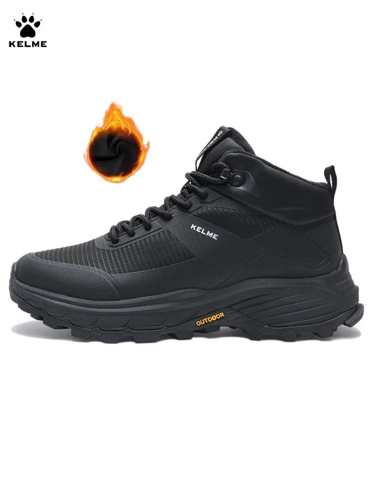 Kelme Men's Cotton Shoes Trend Retro Velvet Martin Boots Sports And Leisure Shoes Thick Soled Shoes Outdoor Hiking Shoes