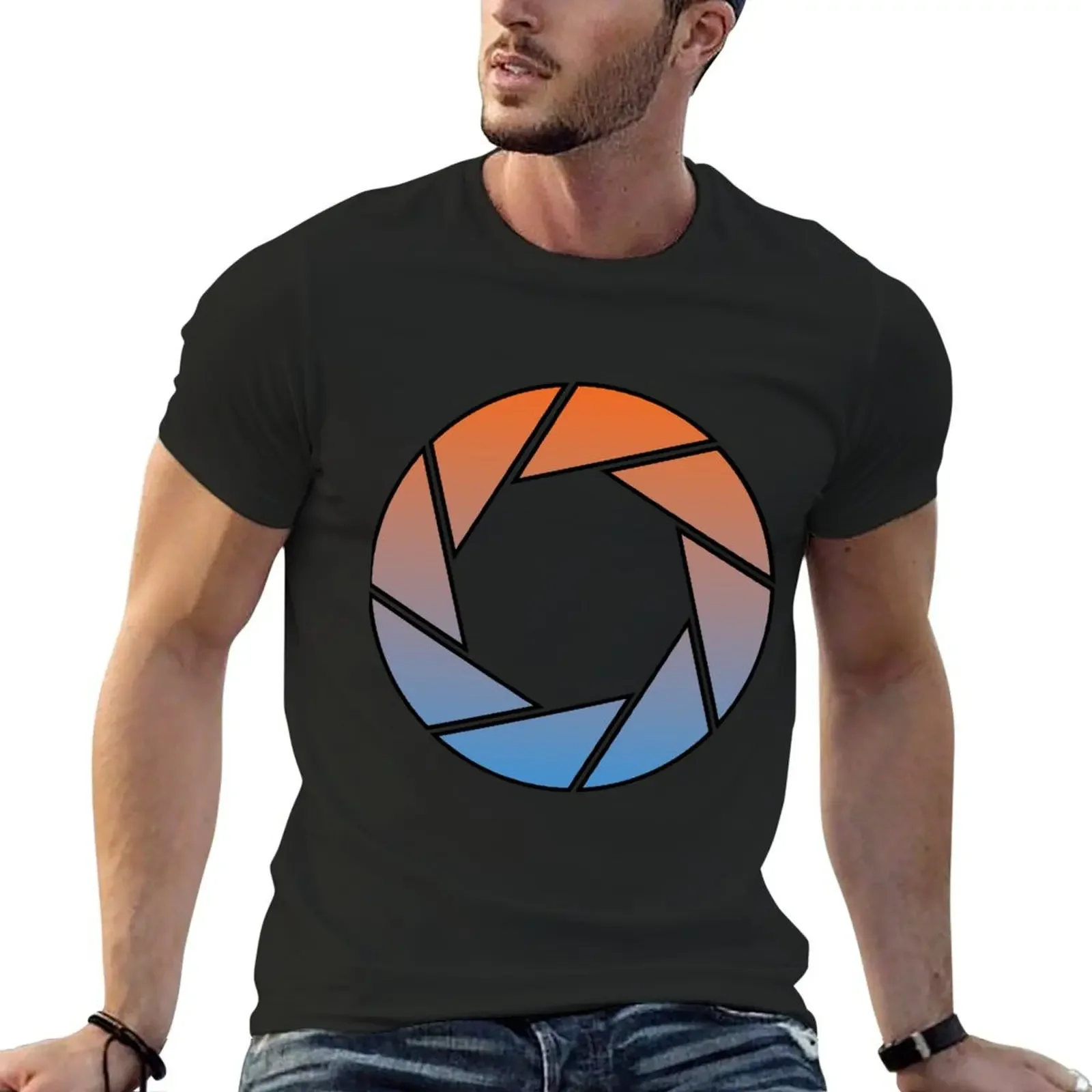 

Portal- Aperture Science Gradient T-Shirt vintage plus sizes mens clothing