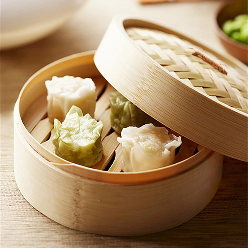 Household Bamboo Steamer Multifunctional Steamed Buns Steaming Drawer Cantonese Dim Sum Steamed Grid Kitchen Cookware Tools