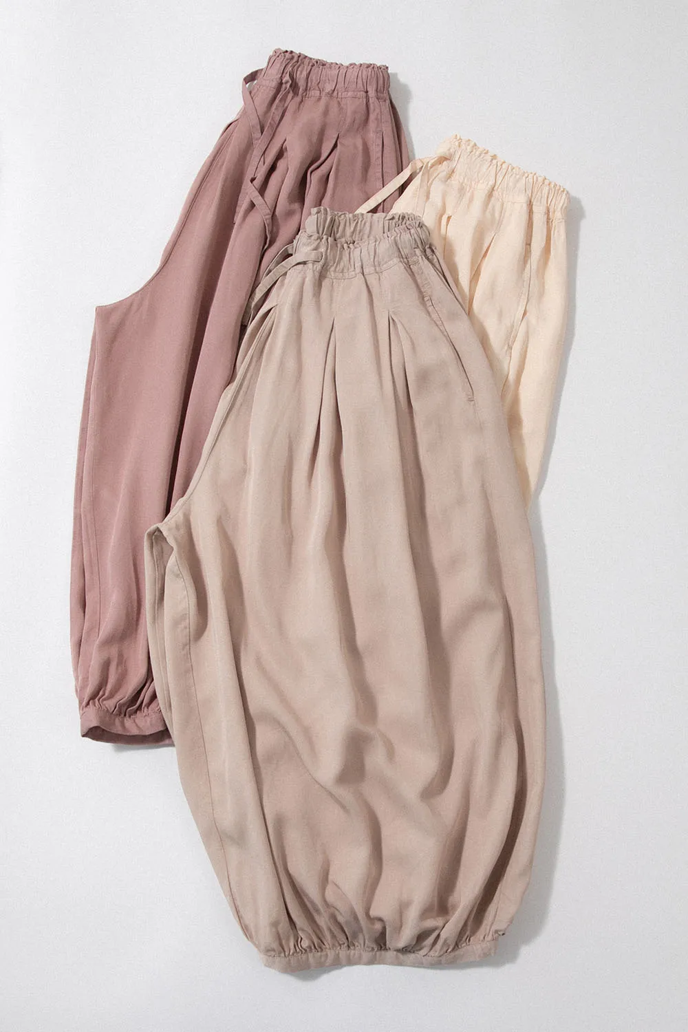 

64-102cm Elastic Waist Summer Women Loose All-match Japan Style Comfortable Natural Lyocell Cotton Trousers Pants