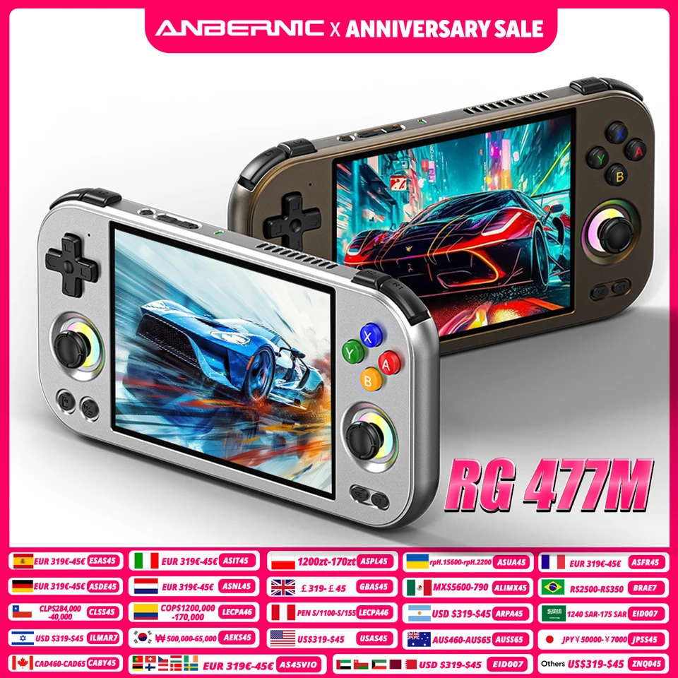ANBERNIC RG 477M Retro Handheld Game Console Aluminum Alloy CNC