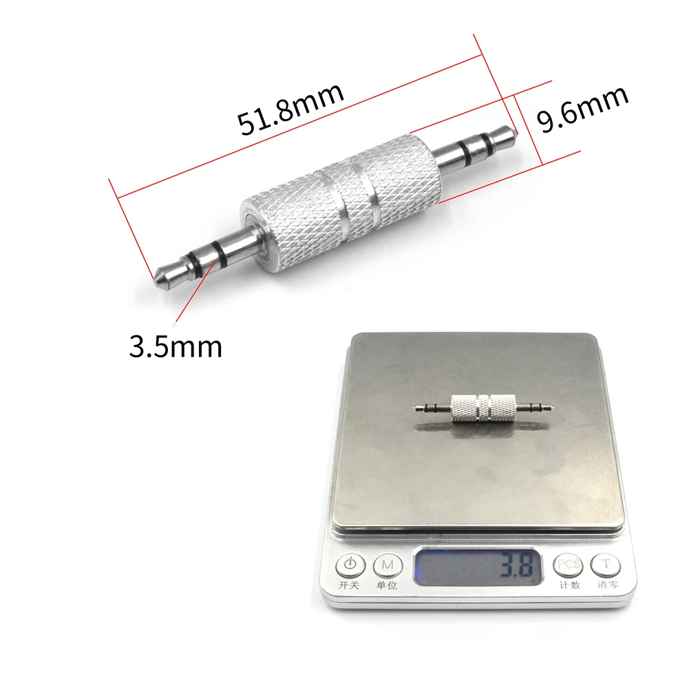 Metal 3 5mm Male to Male Stereo Audio Adapter Connector for Car Audio Headphones PC MP3 Player AUX Cable Connection